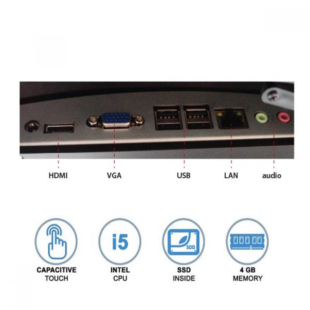 Σύστημα POS Multi tousch  15 Intel i5 Dual-Core/4GB DDR3/128GB SSD